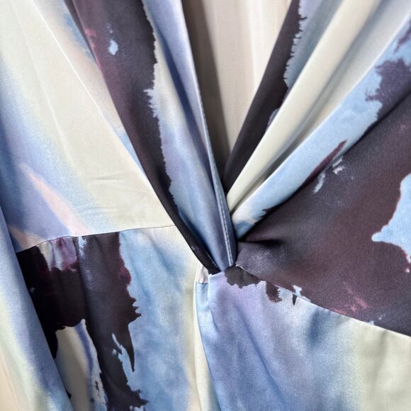 NOVALUXE STUNNING Reign Maxi Satin Fairy Romantic Dress Front Slit Sz XL‎ Deep V - Picture 5 of 12